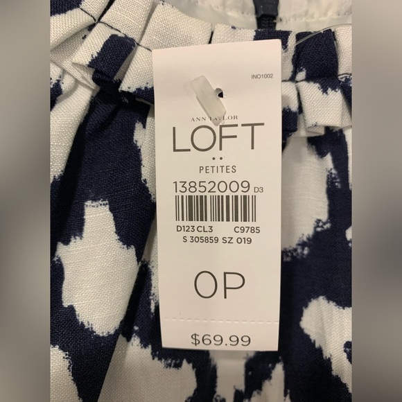 LOFT Petite Blue Ikat Shift Dress - Picture 11 of 13